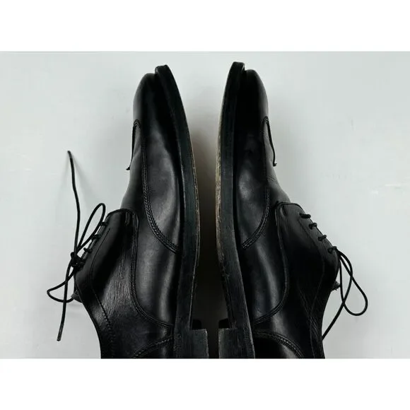 Salvatore Ferragamo Round Toe Derby Mens‎ 8.5 D Black Leather Dress Shoes Oxford